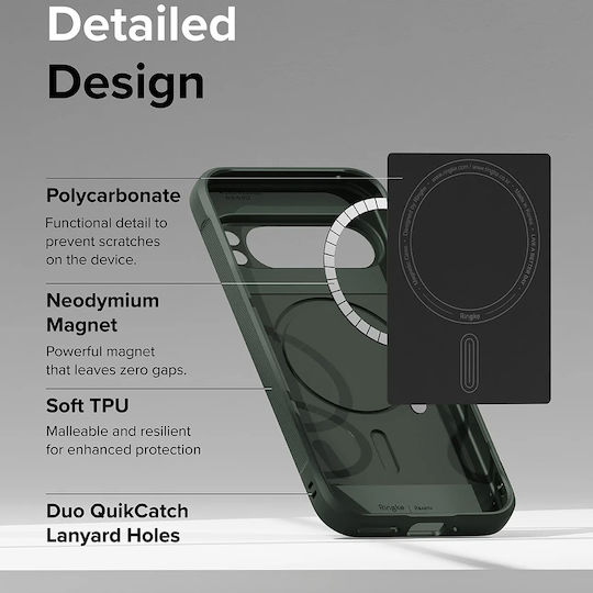 Ringke Onyx Magsafe Umschlag Rückseite Silikon Grün (Google Pixel 9 / 9 Pro)
