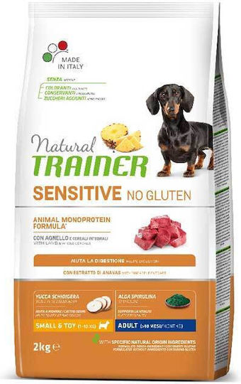 Natural Trainer Sensitive Adult Mini 2kg Dry Food Gluten-Free for Adult Small Breed Dogs with Lamb