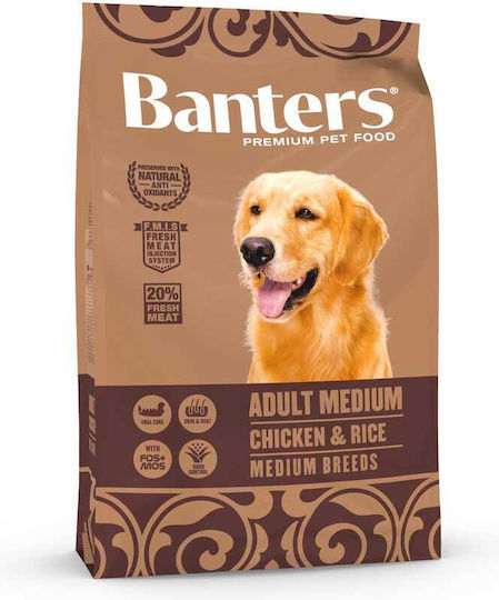 Banters Adult Medium 15kg Dry Food for Adult Medium Breed Dogs with Chicken and Rice