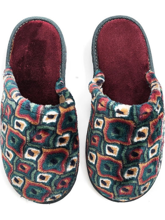 Πετσετέ Χειμερινές Γυναικείες Παντόφλες Πράσινες