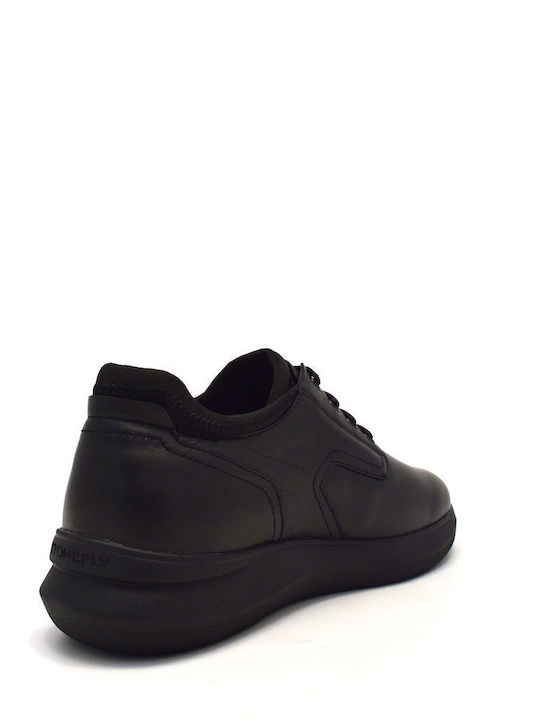 Season Leder Herren Freizeitschuhe Schwarz