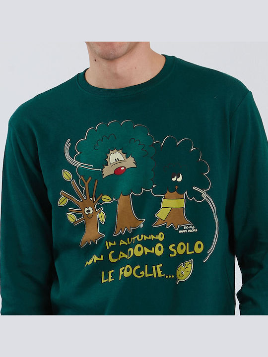 Happy People Winter Checked Men's Cotton Pyjama Green