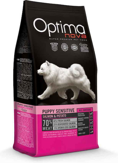 Optimanova Puppy Sensitive 12kg Dry Food Grain-Free for Puppies with Potatoes and Salmon