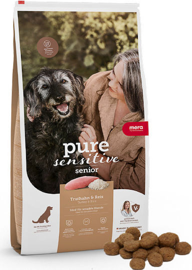 Meradog Pure Sensitive Adult 12.5kg Dry Food for Senior Neutered Dogs with Turkey and Rice