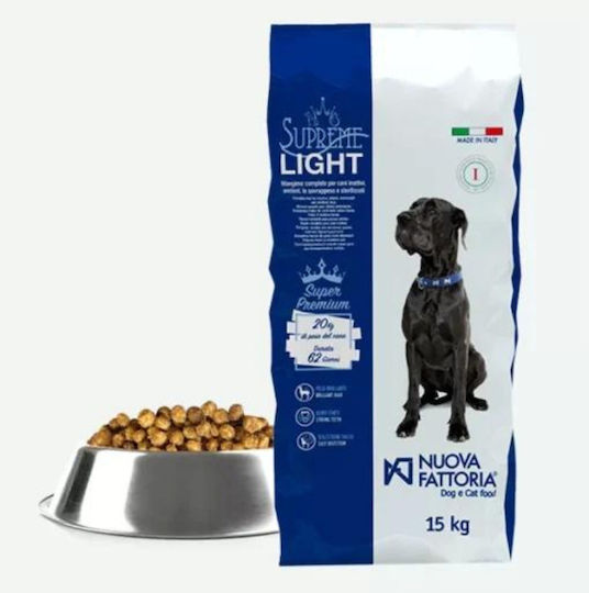 Supreme Light 15kg Dry Food Diet for Adult Dogs with Meat