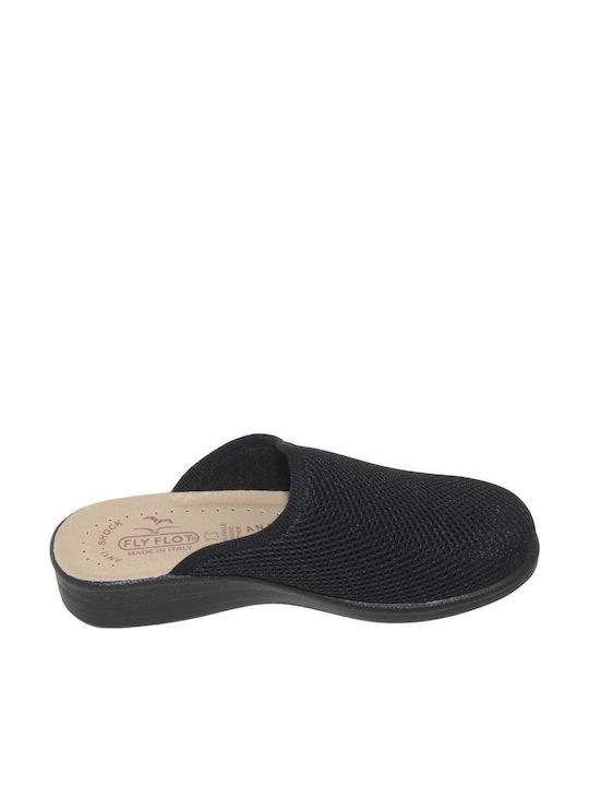 Fly Flot Femei Din piele Anatomici Sabot Negre