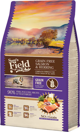 Sam's Field Grain Free Adult 2.5kg Trockenfutter ohne Getreide für erwachsene Hunde mit Lachs und Hering