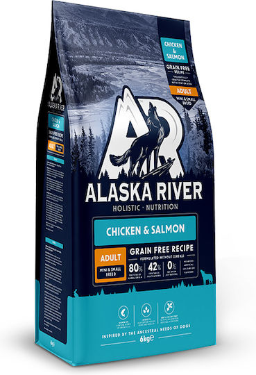 Alaska River 6kg Ξηρά Τροφή χωρίς Σιτηρά για Ενήλικους Σκύλους Μικρόσωμων Φυλών με Κοτόπουλο και Σολομό