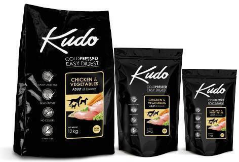 Kudo Adult 12kg Dry Food for Adult Dogs with Chicken and Vegetables