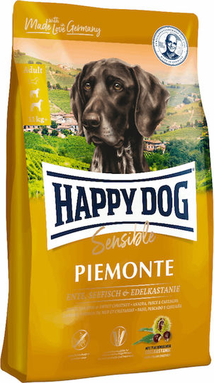 Happy Dog Piemonte 4kg Ξηρά Τροφή Σκύλων Μεσαίων & Μεγαλόσωμων Φυλών χωρίς Σιτηρά με Πάπια και Ψάρια