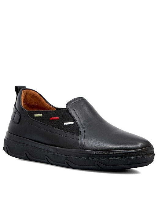 Boxer Anatomic Women's Leather Slip-Ons Black