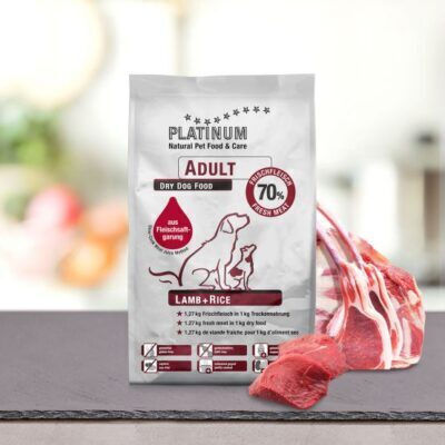 Platinum Pet Food & Care Dry Dog Food 1.5kg Dry Food Gluten-Free for Adult Neutered Dogs with Lamb and Rice