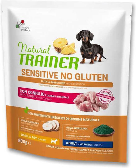 Natural Trainer Sensitive Adult Mini 0.8kg Dry Food Gluten-Free for Adult Small Breed Dogs with Rabbit