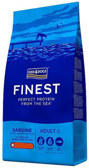 Fish4Dogs Finest Cornish Sardine Large Bite 1.5kg Hrană Uscată pentru Câini Adulţi de Rase Mari cu Pește