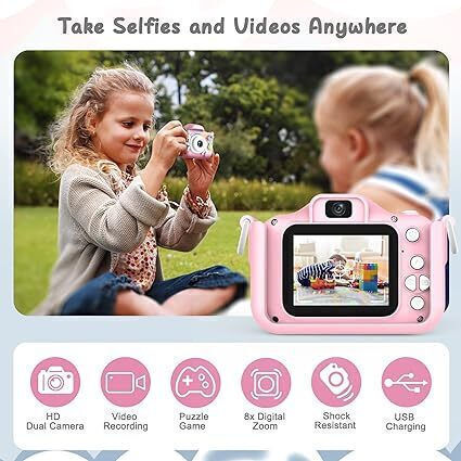 Compact Φωτογραφική Μηχανή 12MP με Οθόνη 2" και Ανάλυση Video 4608 x 3456 pixels Ροζ