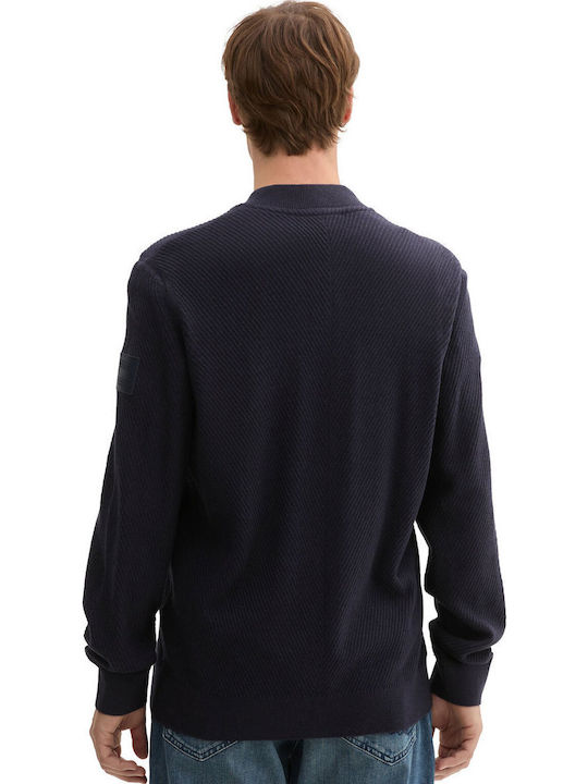 Herren Strickjacke Navy Melange