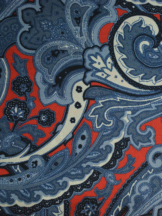 Silk Square Men's Neck Scarf Blue Red 70 cm