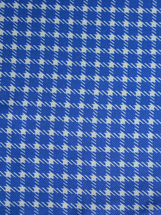 Silk Square Men's Neck Scarf Blue White 70 cm