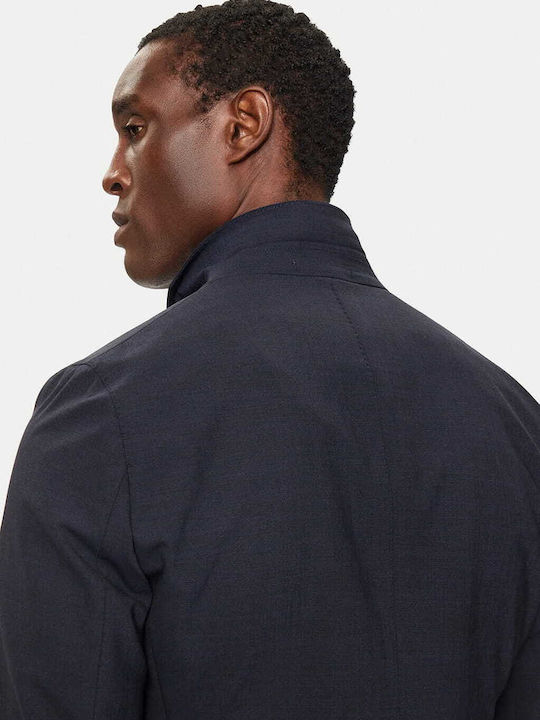Men's Winter Suit Jacket Slim Fit Navy Blue