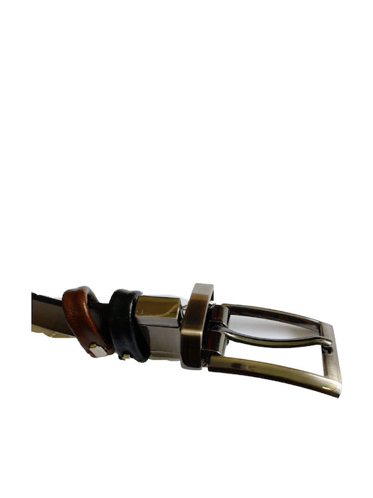 Men's Belt Leather Double Sided Brown