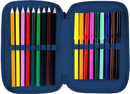 Must Team Pencil Case Full with 2 Compartments Blue