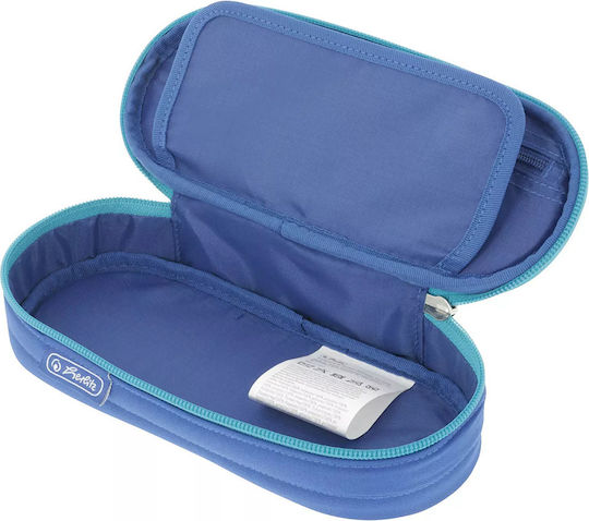 Herlitz Oval Dip Dye Blue Turquoise Pencil Case 21.5x9.5x6cm