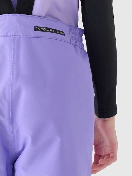 4F 4FJWAW24TFTRF659-51S Kids Dungarees for Ski & Snowboard Purple