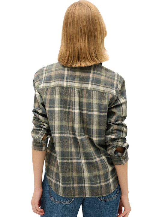 Γυναικείο Καρό Khaki, Grey Overshirt