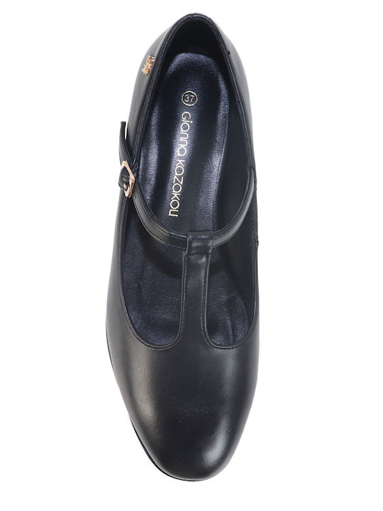 Pumps mit Riemchen & flacher Absatz Schwarz
