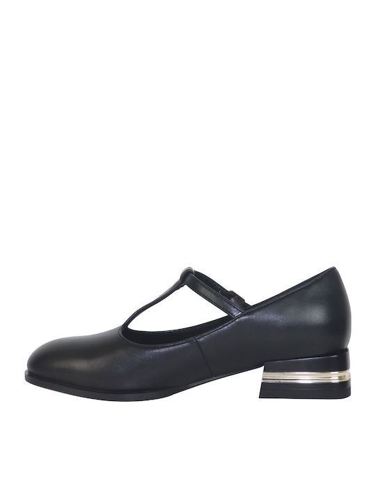 Pumps mit Riemchen & flacher Absatz Schwarz