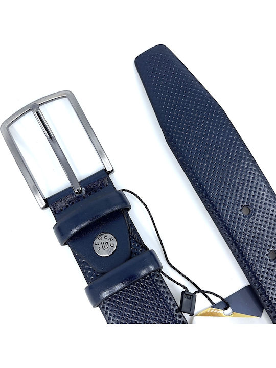 Men's Belt from Artificial Leather Navy Blue
