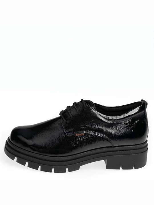 Ragazza Women's Patent Leather Derby Shoes Black