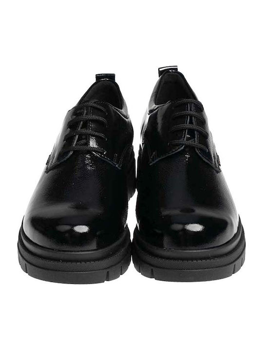 Women's Patent Leather Derby Shoes Black