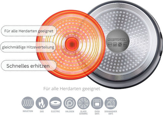 Cheffinger AMT Gastroguss Töpfe Set aus Aluminium mit Antihaftbeschichtung 3 Teile