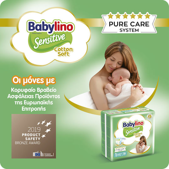 Babylino Tape Diapers Sensitive Cotton Soft Monthly Pack No. 4+ for 10-15kg 138pcs
