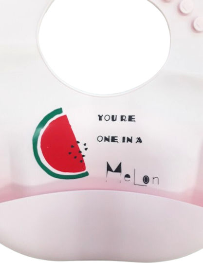 Beboulino Impermeabila Bavetă Silicon cu Buzunar Pink One Melon