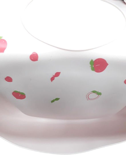 Beboulino Waterproof Bib Silicone with Pocket Pink Strawberry