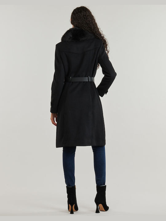 Guess Women's Coat with Belt Black