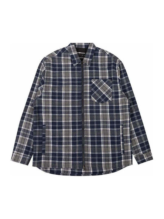 The Hundreds Long Sleeve Overshirt Checked Blue