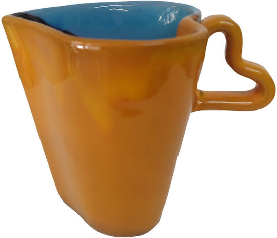 Сърце Чаша Керамично Heart Color Orange with Turquoise 300мл