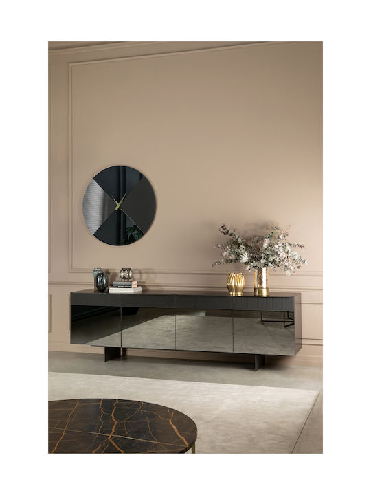 Casa Vogue Wall Clock Mirror Black Ø100cm