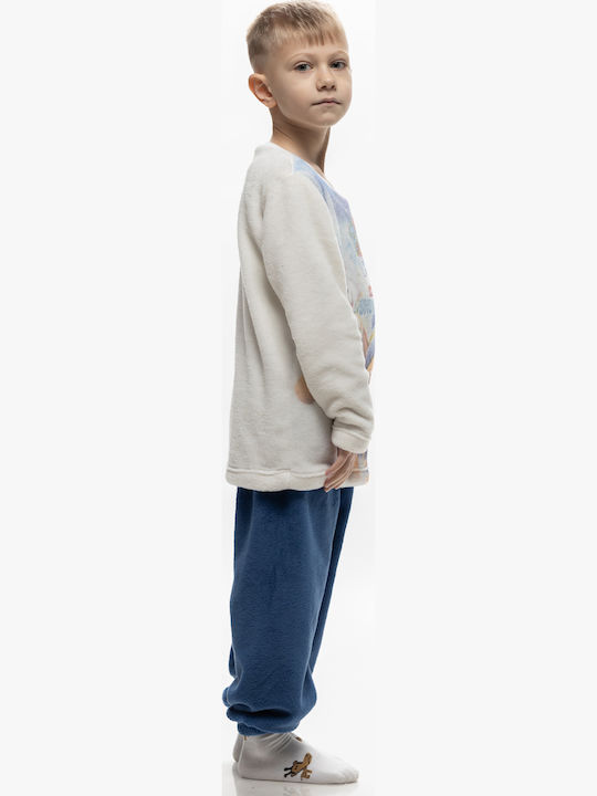 Galaxy Kinder Schlafanzug Winterlich Fleece Ecru/Raf Galaxy Kinder Schlafanzug Winterlich Fleece Ecru/Raf