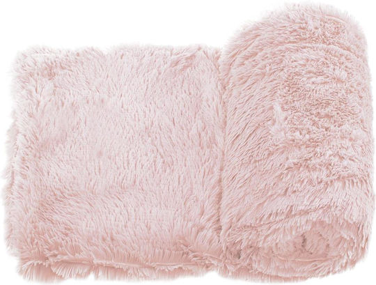 Pelzige Decke Einzel 160x200cm Rosa
