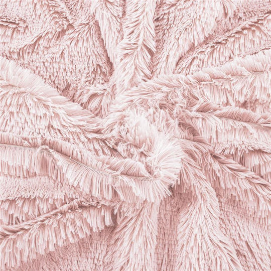 Pelzige Decke Einzel 160x200cm Rosa