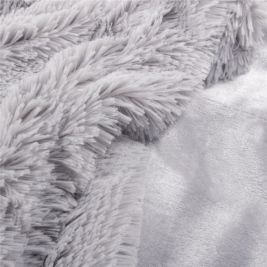 Furry Double Blanket 200x240cm Light Grey