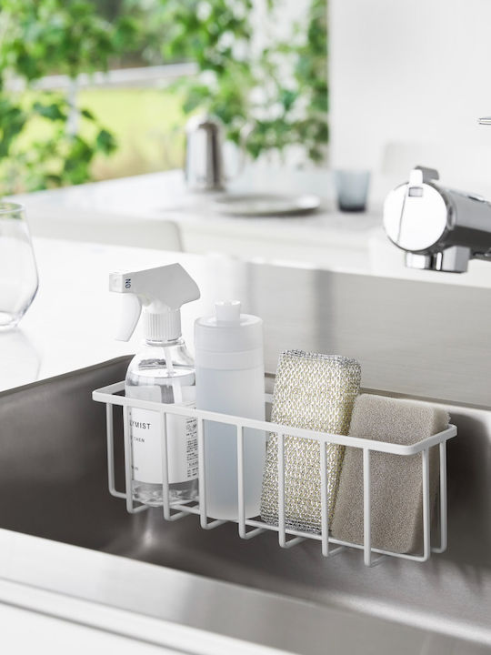 Yamazaki Metallic Kitchen Sink Organizer Base White 30.5x8.5x10cm