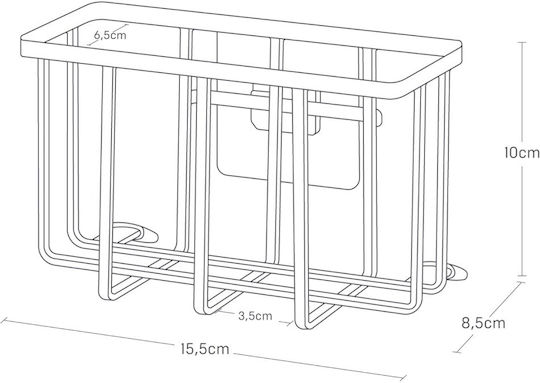 Yamazaki Metallische Weißer Organizer für die Küchenspüle 15.5x8.5x10cm