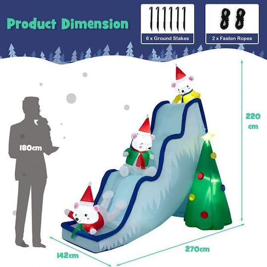 Costway Inflatable Slide Christmas Decoration with LED Lights Costway Cm24101de
