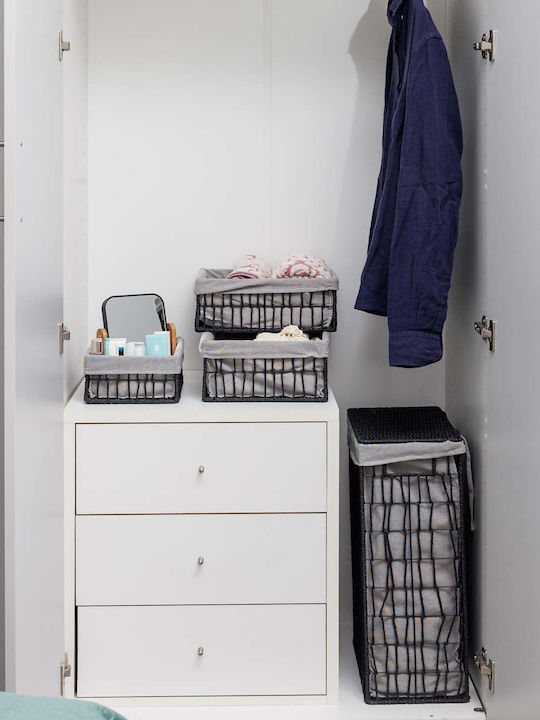 Estia Nest Fabric Laundry Basket with Cap 37x22x55cm Black