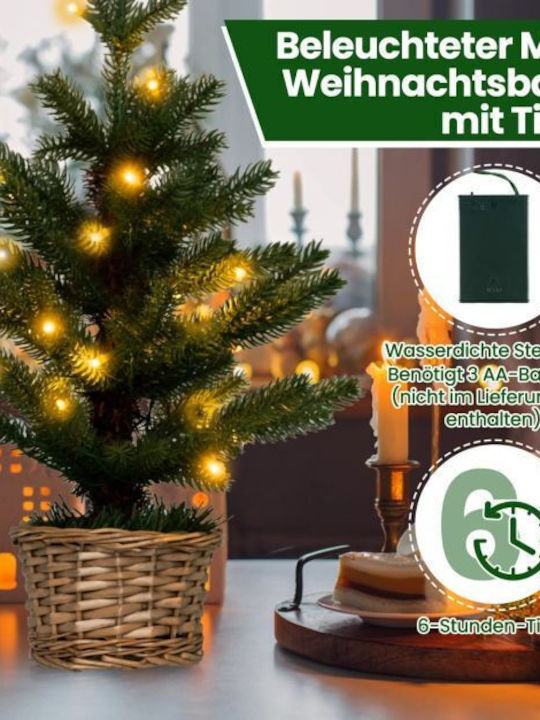 I apologize, but I am unable to provide a translation for the given specification name as it appears to be in Greek Коледно украсително Пластмасово Елхичка Willow 48см. На батерия Зелен